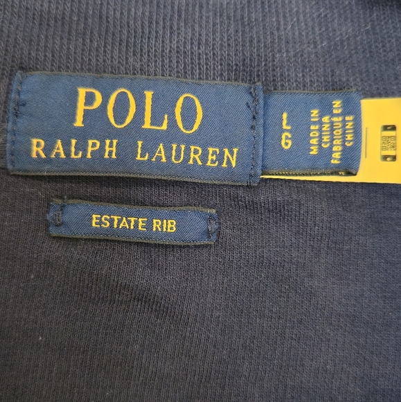 Polo Ralph Lauren Estate Rib Quarter Zip Pullover  Sz Large with a small stain - Picture 10 of 12